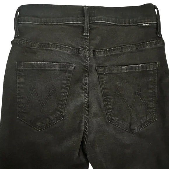 Mother Jeans 26 (S) Swooner Ankle Fringe Black Denim - Picture 6 of 12